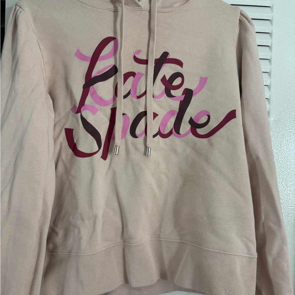 Kate Spade Women's Cream Hoodie with Pink Accents